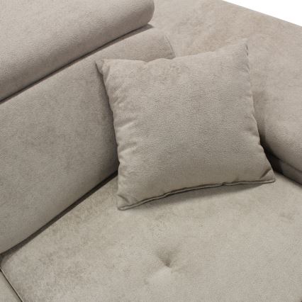 Sofá esquinero convertible en cama en L con arcón de almacenamiento CASTELO, orientación derecha, gris