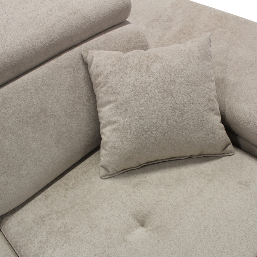 Sofá esquinero convertible en cama en L con arcón de almacenamiento CASTELO, orientación derecha, gris