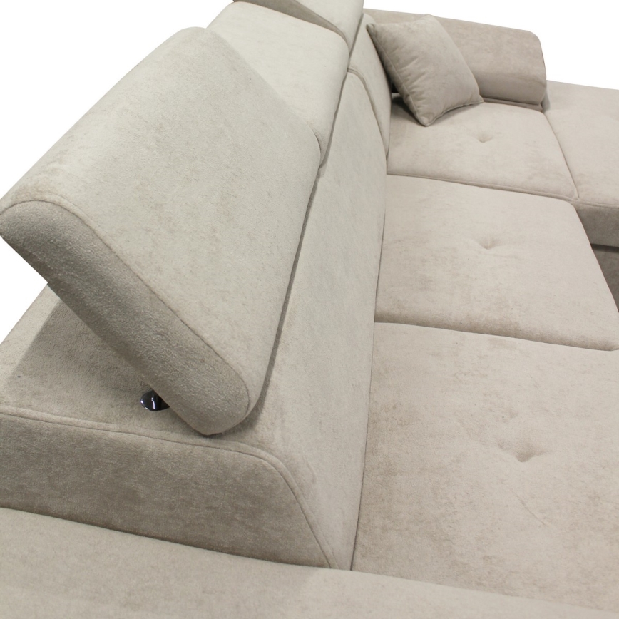 Sofá esquinero convertible en cama en L con arcón de almacenamiento CASTELO, orientación derecha, gris