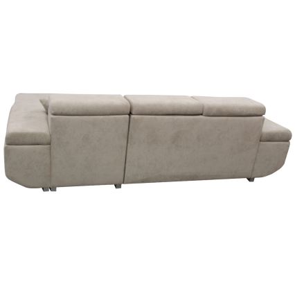 Sofá esquinero convertible en cama en L con arcón de almacenamiento CASTELO, orientación derecha, gris