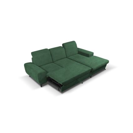 Sofá cama esquinero tapizado ALTA en L con arcón, lado derecho, verde