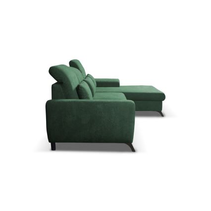Sofá cama esquinero tapizado ALTA en L con arcón, lado derecho, verde