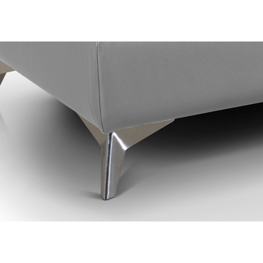 Sofá esquinero de cuero extensible en L SALERNO II derecha gris