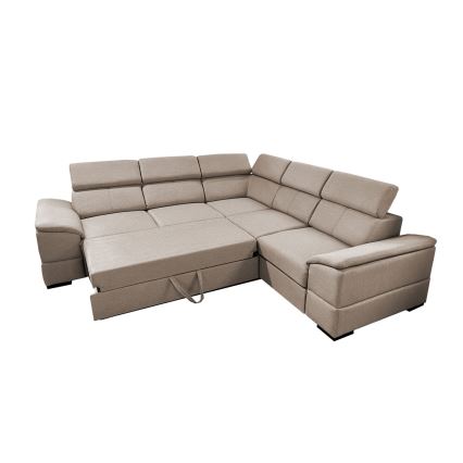 Sofá esquinero convertible y reversible con arcón GRANADA beige