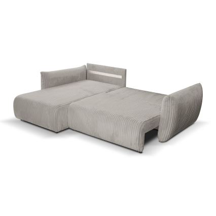 Sofá cama esquinero reversible con arcón de almacenamiento en L FRIDA gris