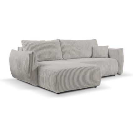Sofá cama esquinero reversible con arcón de almacenamiento en L FRIDA gris