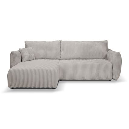 Sofá cama esquinero reversible con arcón de almacenamiento en L FRIDA gris
