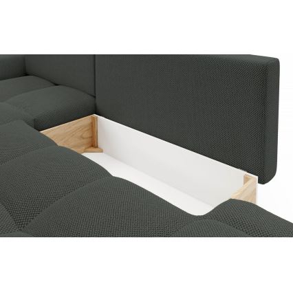 Sofá esquinero cama tapizado ALMADA en L, con arcón, orientación izquierda, antracita