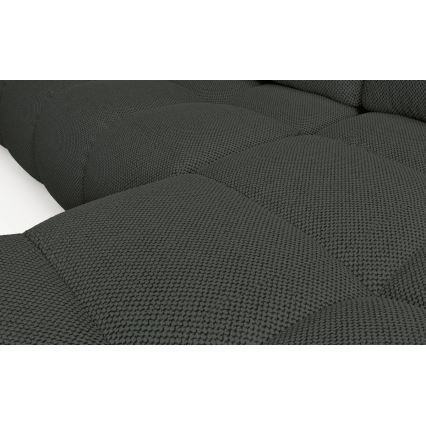 Sofá esquinero cama tapizado ALMADA en L, orientación derecha, con arcón de almacenamiento, color antracita
