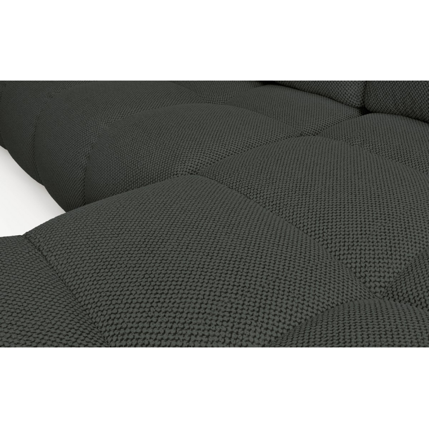 Sofá esquinero cama tapizado ALMADA en L, orientación derecha, con arcón de almacenamiento, color antracita