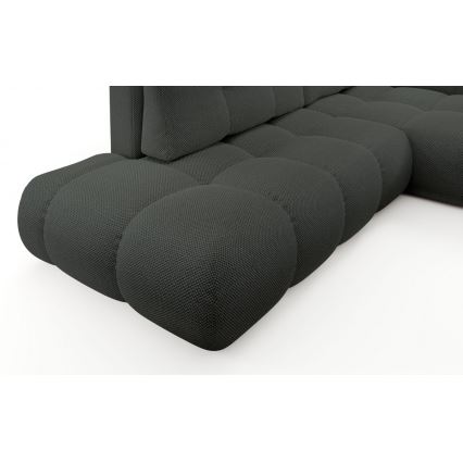 Sofá esquinero cama tapizado ALMADA en L, orientación derecha, con arcón de almacenamiento, color antracita
