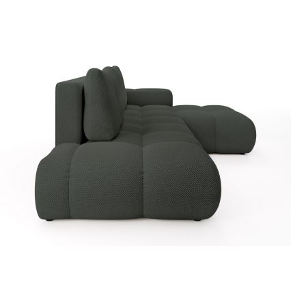 Sofá esquinero cama tapizado ALMADA en L, orientación derecha, con arcón de almacenamiento, color antracita