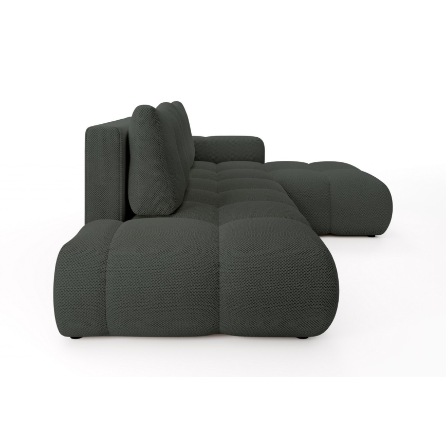 Sofá esquinero cama tapizado ALMADA en L, orientación derecha, con arcón de almacenamiento, color antracita