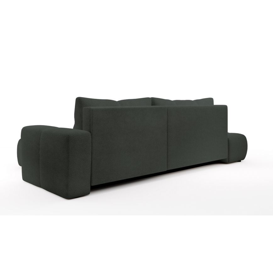 Sofá esquinero cama tapizado ALMADA en L, orientación derecha, con arcón de almacenamiento, color antracita