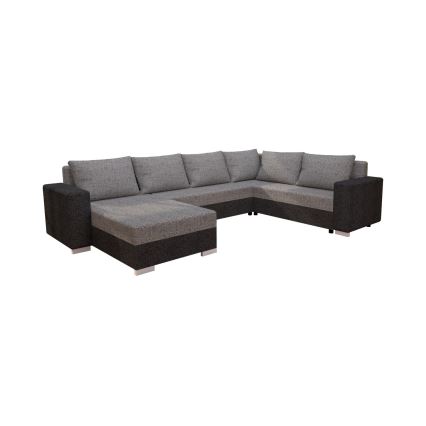 Sofá seccional tapizado convertible en U YORK gris/beige/marrón