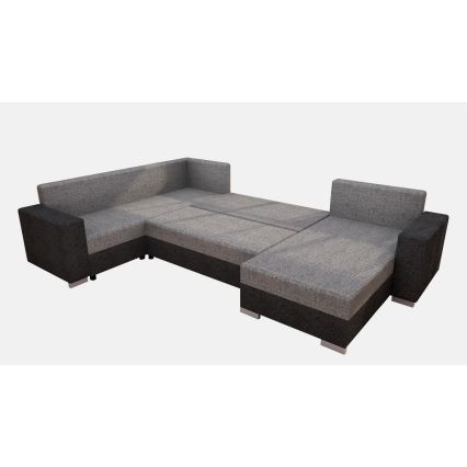 Sofá seccional tapizado convertible en U YORK gris/beige/marrón