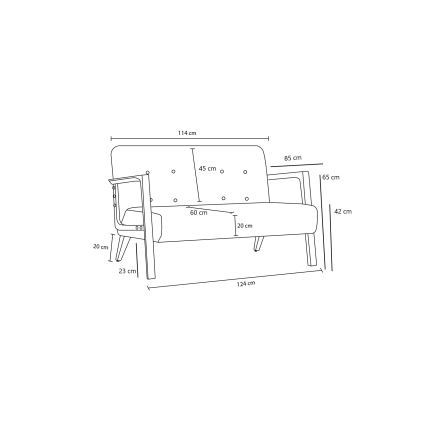 Sofá TUMI de 2 plazas en marrón