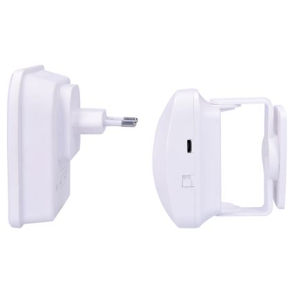 Alarma 230V con sensor de movimiento inalámbrico 3xAAA/5V blanco