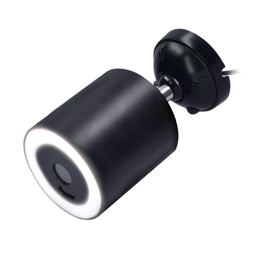 Cámara exterior LED con iluminación integrada, 12V, 1536p, Wi-Fi Tuya, IP65
