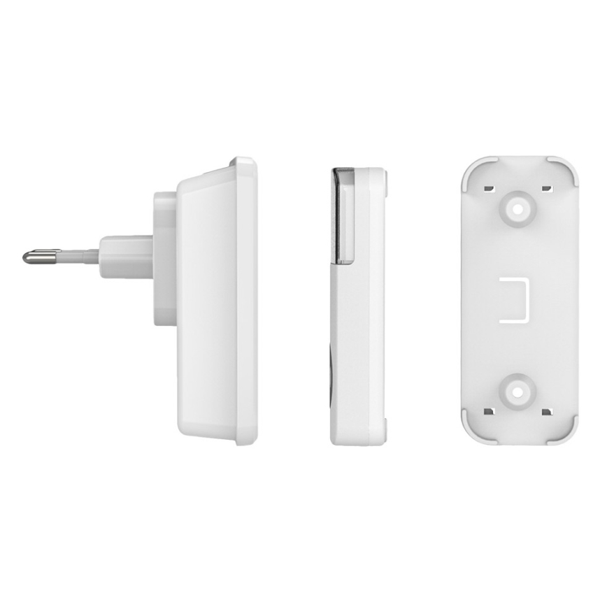 Set 2x Timbre inalámbrico para toma de corriente 230V IP56 blanco