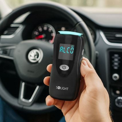 Alcoholímetro profesional sin contacto con sensor de celda de combustible, 0,0 - 5,0‰ BAC, sensibilidad 0,08‰, 3xAA