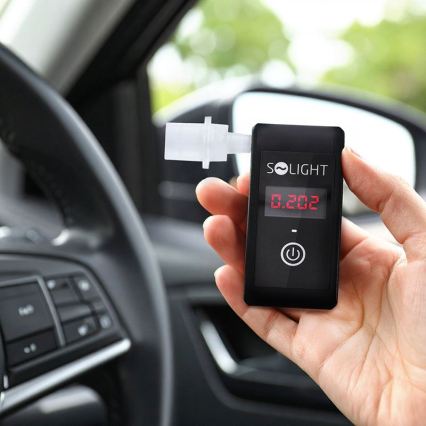 Alcoholímetro recargable mini con célula de combustible, 0,0 - 5,0‰ BAC sensibilidad 0,08‰ 5V