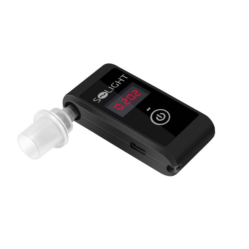Alcoholímetro recargable mini con célula de combustible, 0,0 - 5,0‰ BAC sensibilidad 0,08‰ 5V