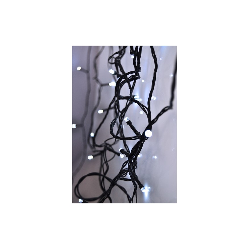Guirnalda LED para exterior 200 LEDs / 8 funciones, 15 m, IP44, luz blanca fría