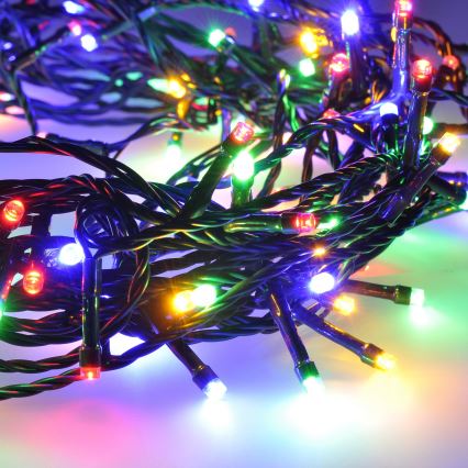 Guirnalda LED para exterior 100 LEDs/8 funciones 13 m IP44 multicolor