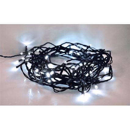 Guirnalda LED para exterior 100 LEDs/8 funciones 13 m IP44 blanco frío