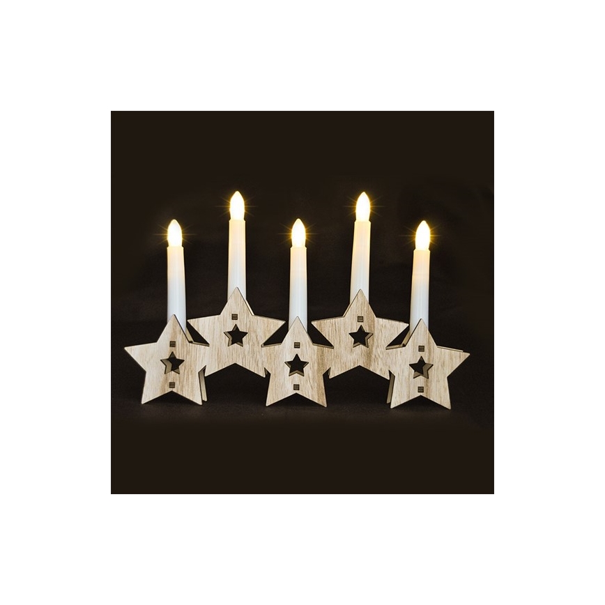 Candelabro de Navidad LED 5xLED/2xAA