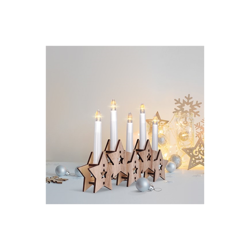 Candelabro de Navidad LED 5xLED/2xAA