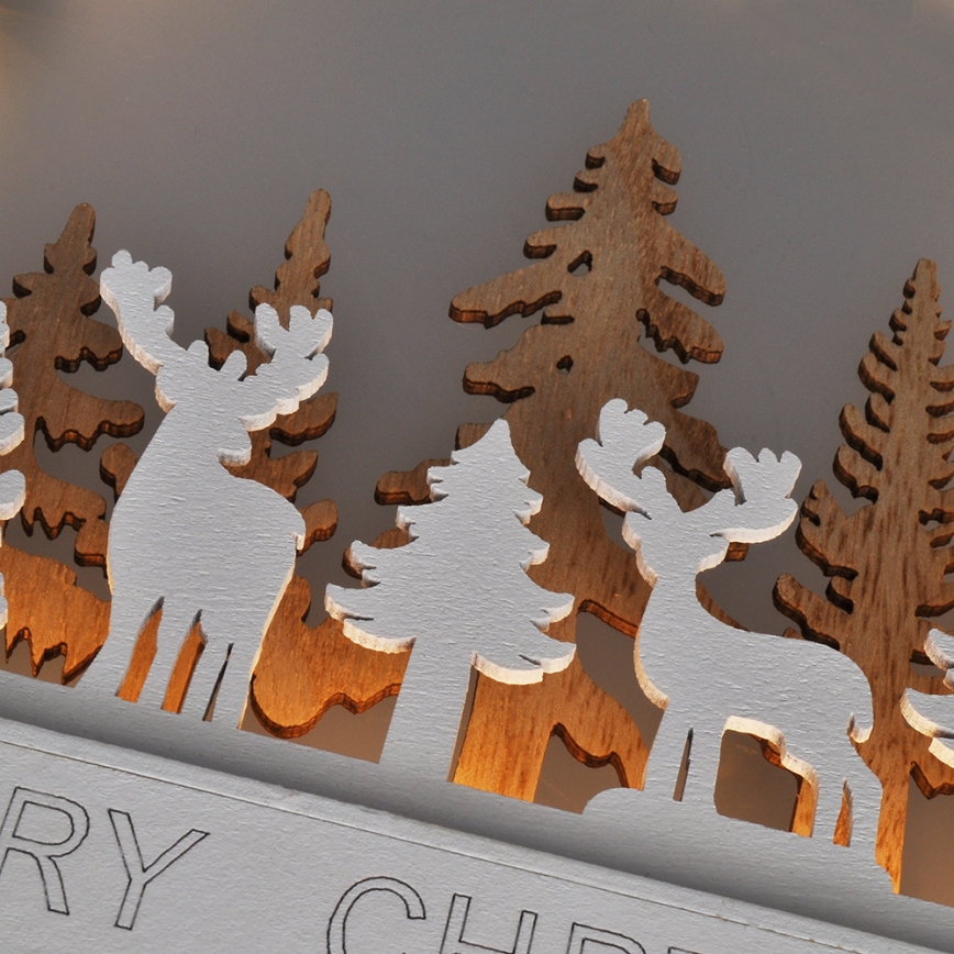 Decoración de Navidad LED LED/2xAA bosque con ciervos