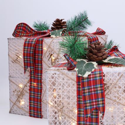 Set de 3x LED Regalo de Navidad 48xLED/3,6W/230V IP44 blanco cálido