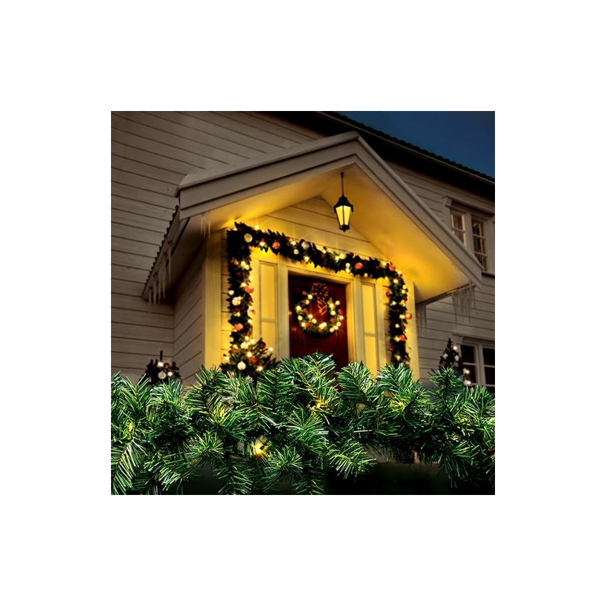 Decoración navideña LED para exterior GIRLANDA 80xLED/3xAA 500 cm IP44