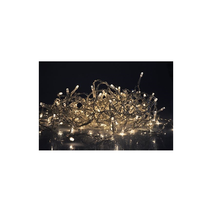 LED Cortina para exterior 120xLED/8 funciones 9m IP44 blanco cálido