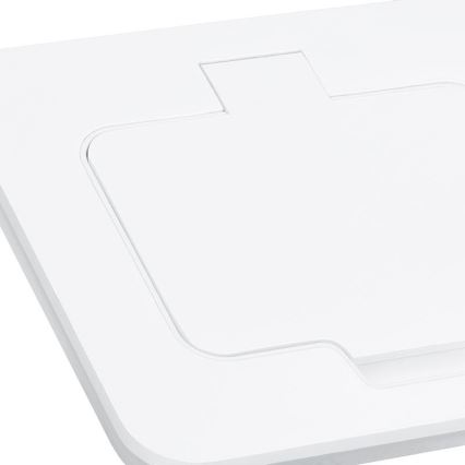 Toma de corriente empotrada en suelo para exterior IP55, blanca, rectangular