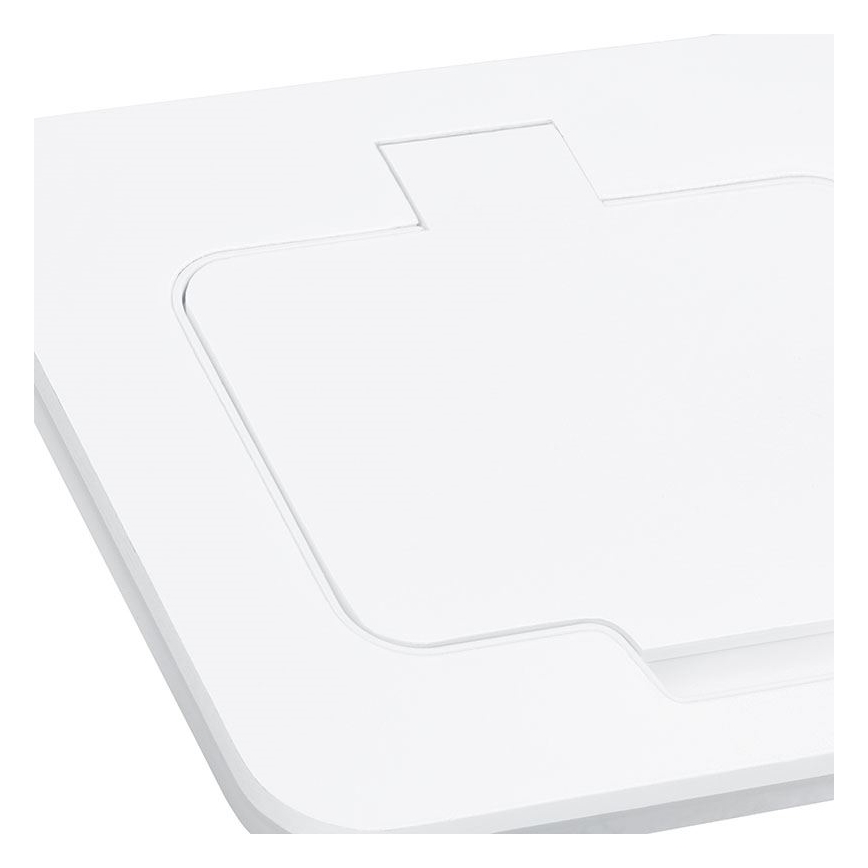 Toma de corriente empotrada en suelo para exterior IP55, blanca, rectangular