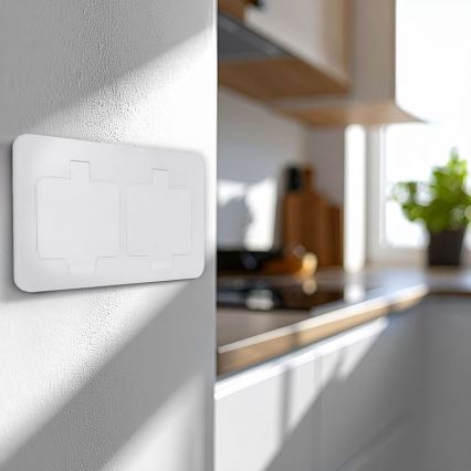 Base empotrada doble para suelo exterior, IP55, blanca, rectangular