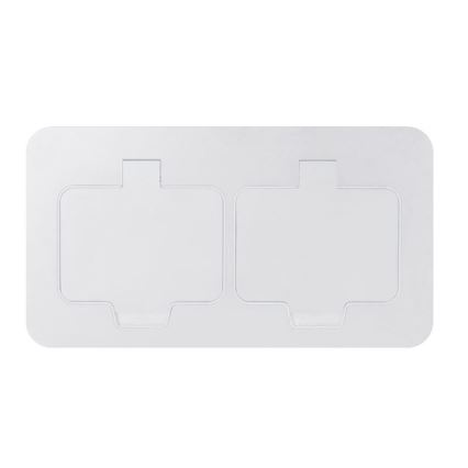Base empotrada doble para suelo exterior, IP55, blanca, rectangular