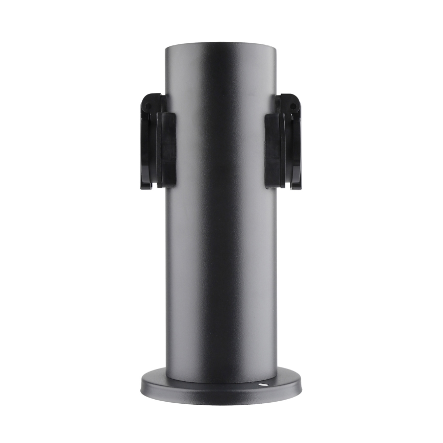 Columna de enchufe de exterior 2Z 230V IP44 negro angular
