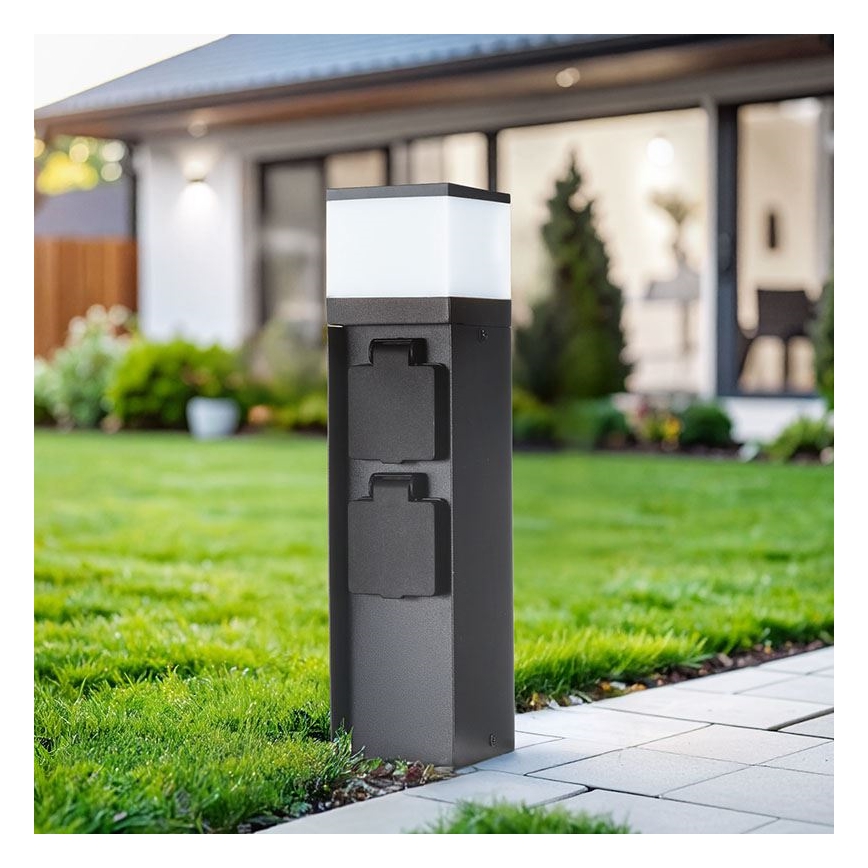 Lámpara exterior con 2 tomas, 1xG9/11W/230V, IP44, negra