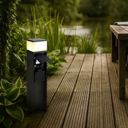 Lámpara exterior con 2 tomas, 1xG9/11W/230V, IP44, negra