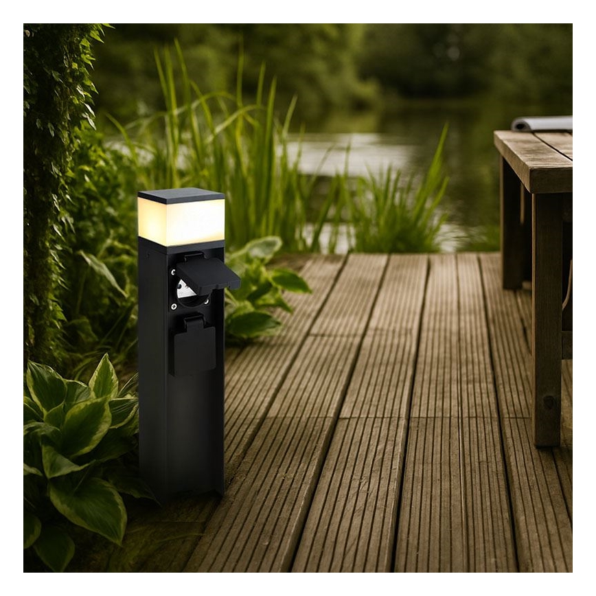 Lámpara exterior con 2 tomas, 1xG9/11W/230V, IP44, negra