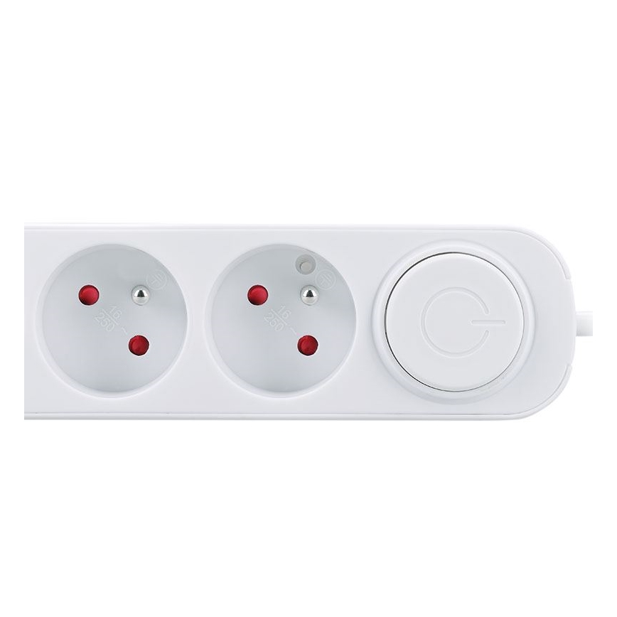 Regleta de 3 tomas con interruptor y puertos de carga USB A y C, 3 m