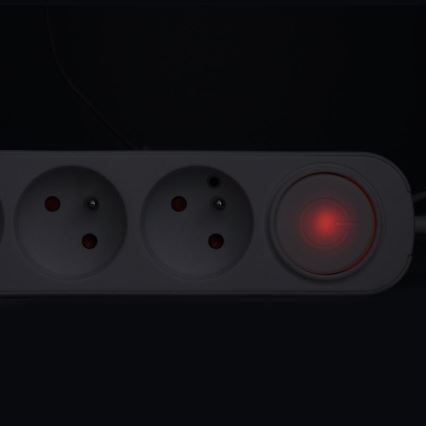 Cable de extensión con interruptor, 3 enchufes y puertos de carga USB A y C, 5 m