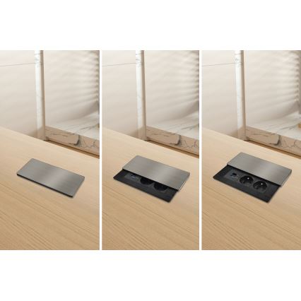 Enchufe empotrado con carga inalámbrica de 20 W, 2 tomas + USB-A + USB-C