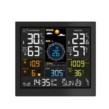 Estación meteorológica profesional con pantalla LCD 5V/2xAA + 3xAAA Wi-Fi
