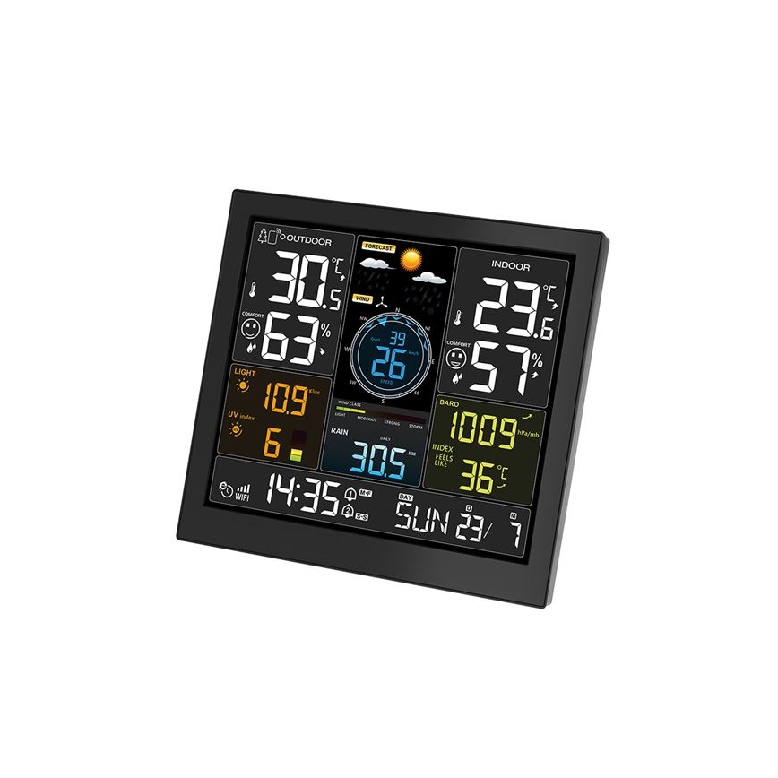 Estación meteorológica profesional con pantalla LCD 5V/2xAA + 3xAAA Wi-Fi