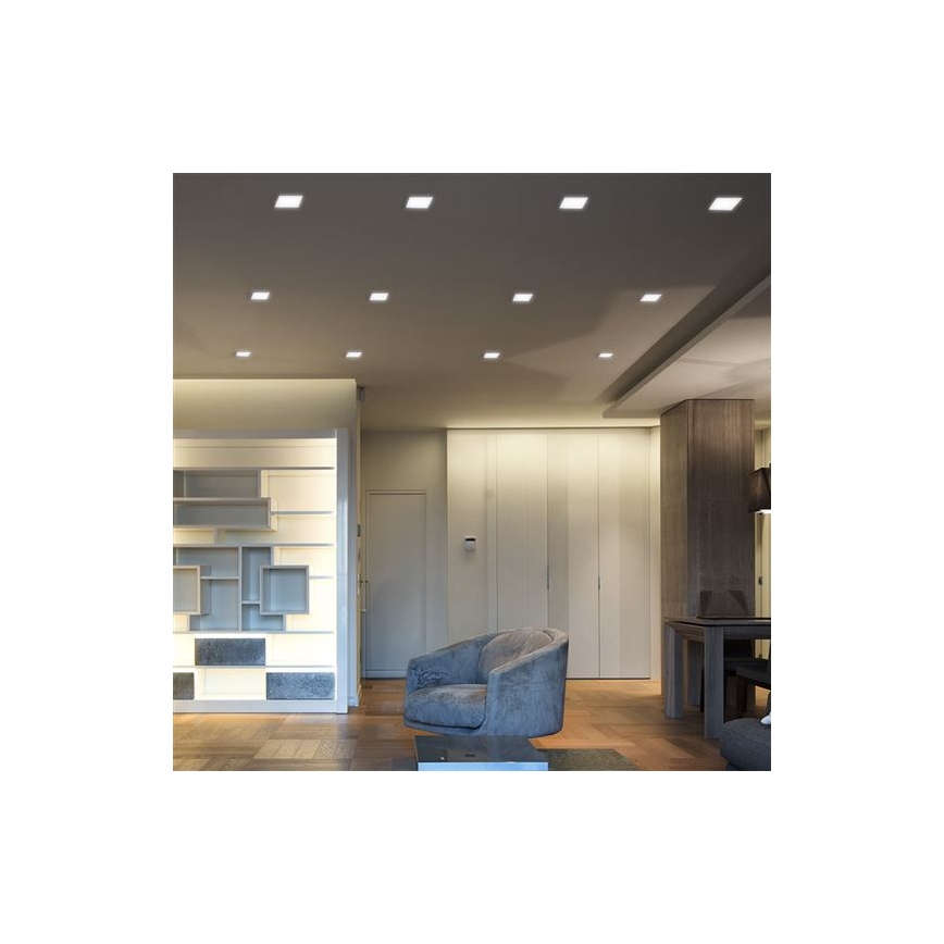 Luminaria empotrada LED/12W/230V 3000/4000/6000K 17x17 cm blanca